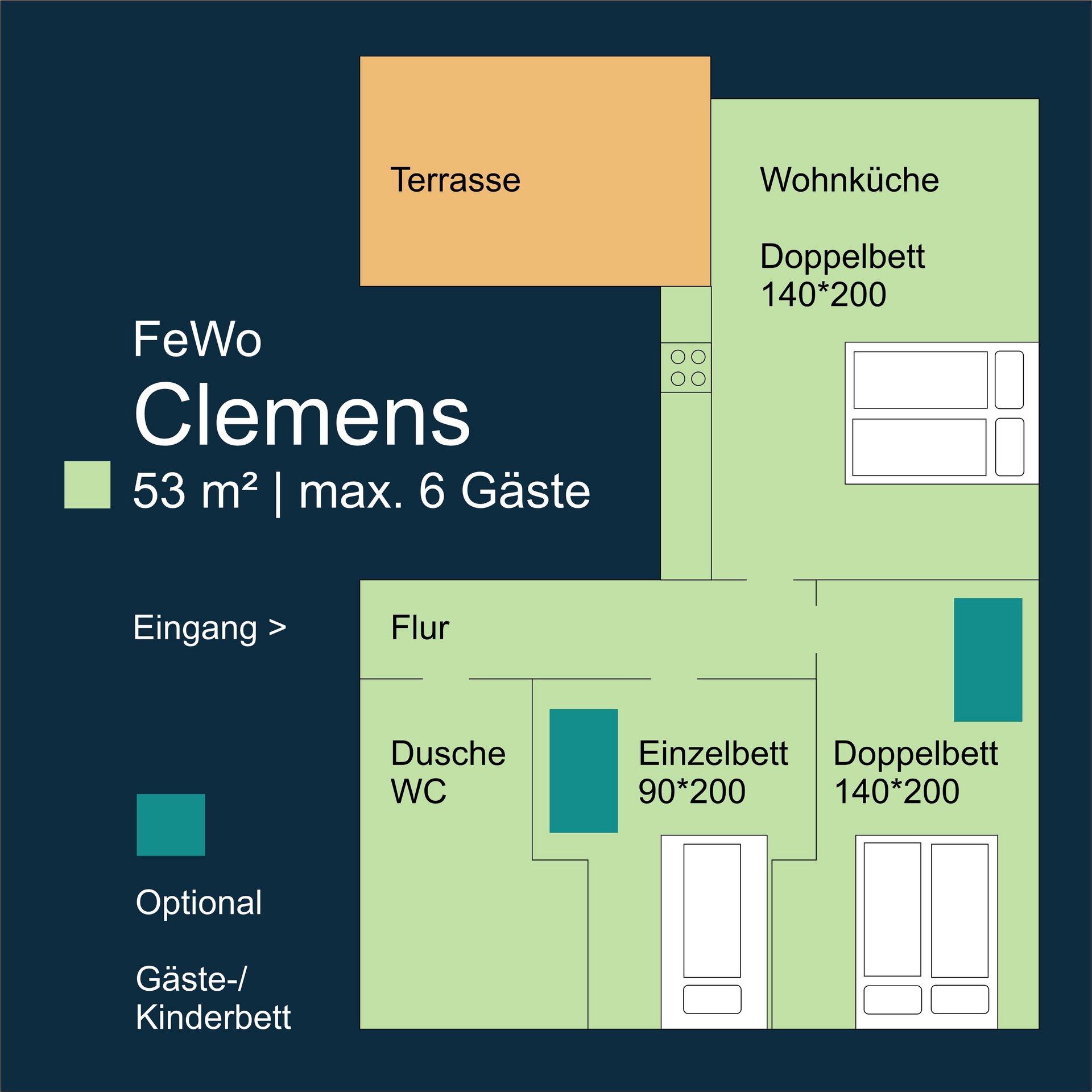 Grundriss Ferienwohnung Clemens