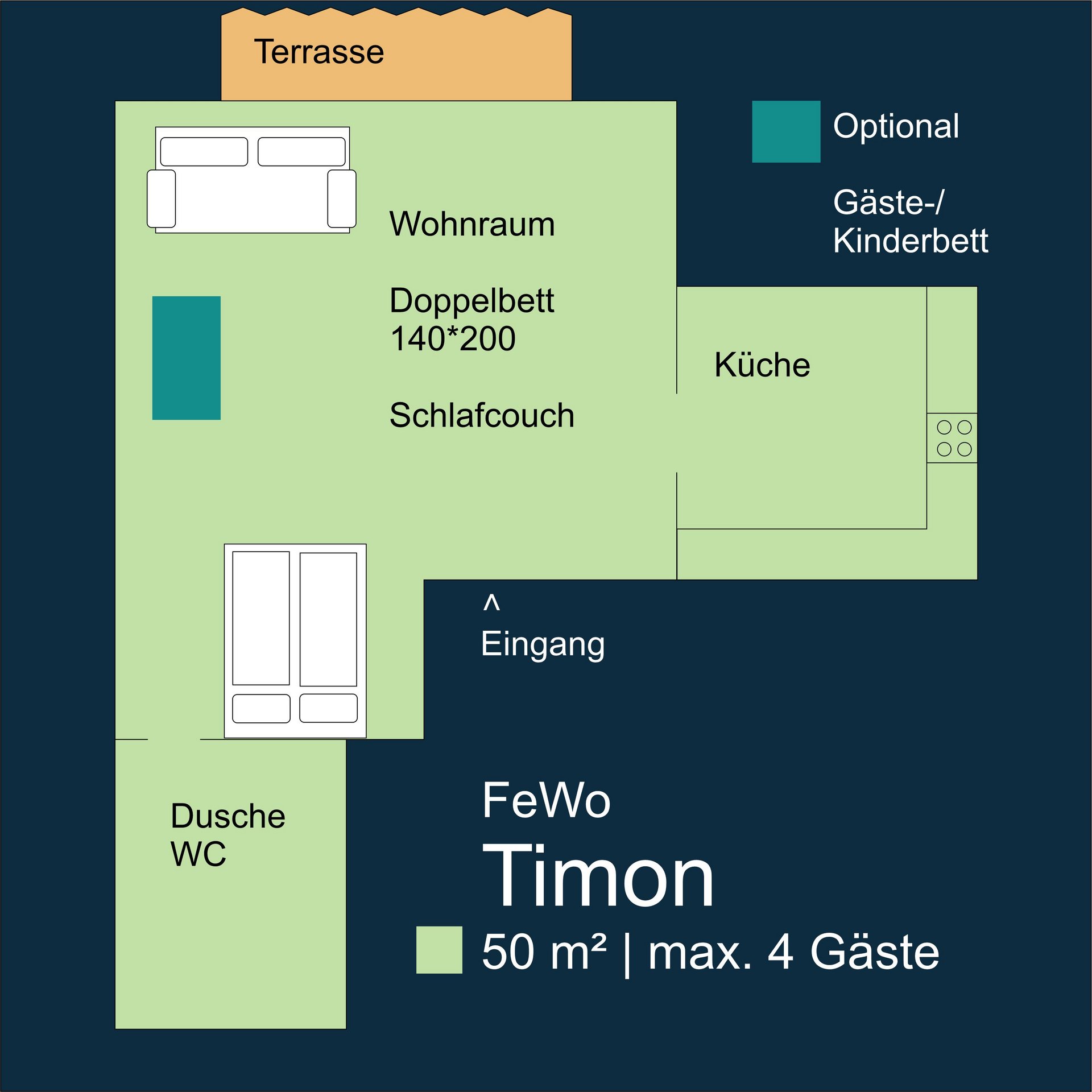 Grundriss Ferienwohnung Timon